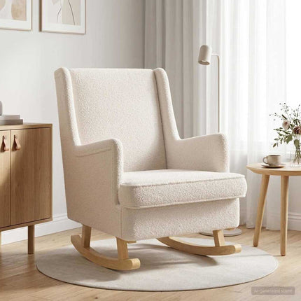 Gungstol Gräddvit 62 x 80 x 85 cm Bouclé