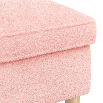 Fotpall Rosa 55 x 35 x 41 cm Bouclé