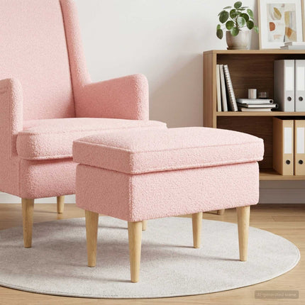 Fotpall Rosa 55 x 35 x 41 cm Bouclé