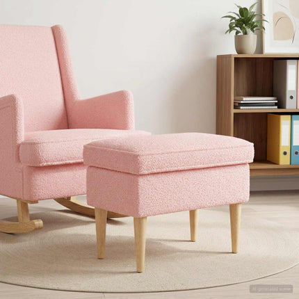 Fotpall Rosa 55 x 35 x 41 cm Bouclé
