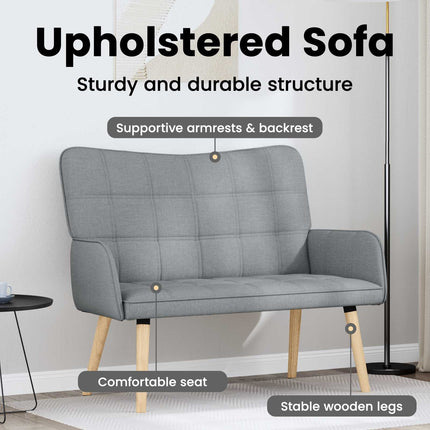 2-sits soffa Ljusgrå 115 x 61 x 87 cm Tyg
