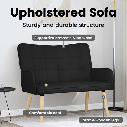 2-sits soffa Svart 115 x 61 x 87 cm Tyg