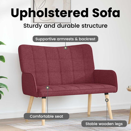 2-sits soffa Vinröd 115 x 61 x 87 cm Tyg