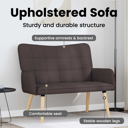 2-sits soffa Mörkbrun 115 x 61 x 87 cm Tyg