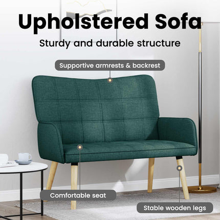 2-sits soffa Mörkgrön 115 x 61 x 87 cm Tyg