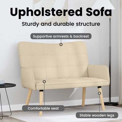 2-sits soffa Gräddvit 115 x 61 x 87 cm Tyg