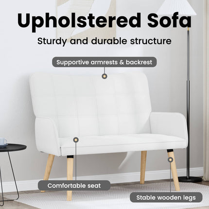 2-sits soffa Vit 115 x 61 x 87 cm Tyg