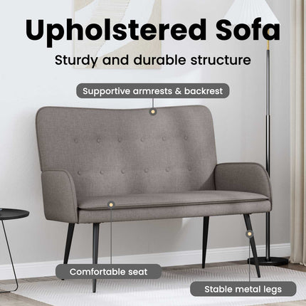 2-sits soffa Taupe 115 x 61 x 87 cm Tyg