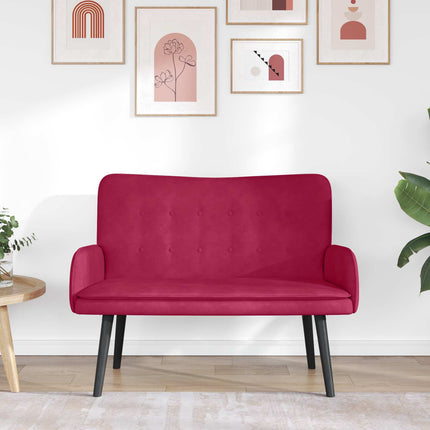 2-sits soffa Vinröd 115 x 61 x 87 cm Sammet (V)