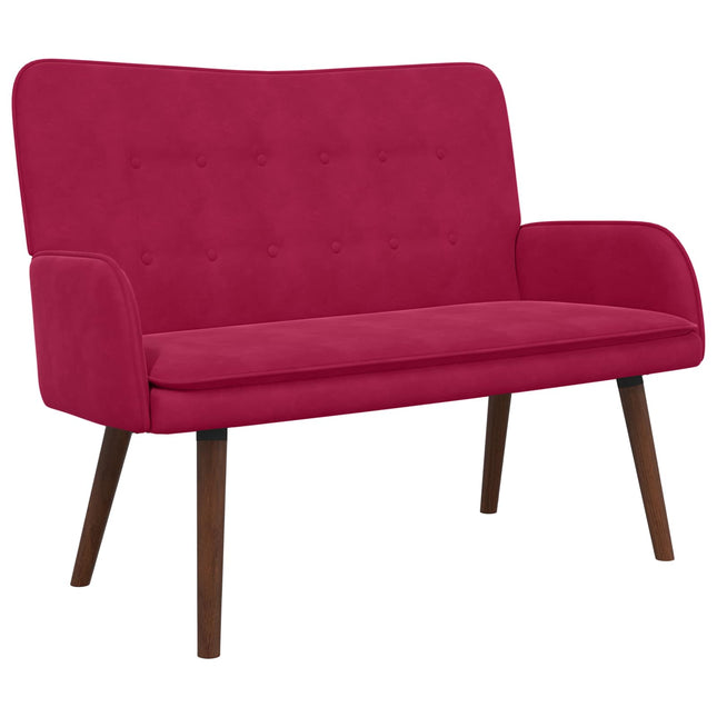2-sits soffa Vinröd 115 x 61 x 87 cm Sammet