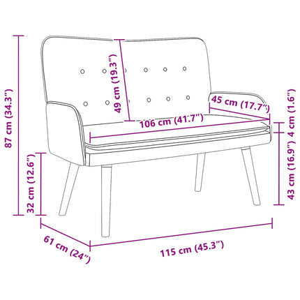 2-sits soffa Svart 115 x 61 x 87 cm Bouclé