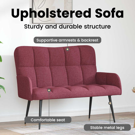 2-sits soffa Vinröd 115 x 61 x 87 cm Tyg
