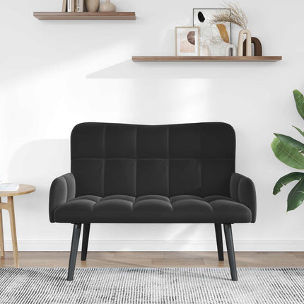 2-sits soffa Svart 115 x 61 x 87 cm Sammet (V)
