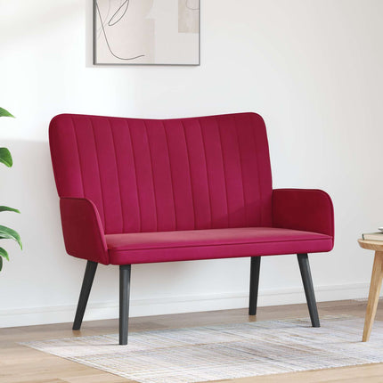 2-sits soffa Vinröd 115 x 61 x 87 cm Sammet (V)