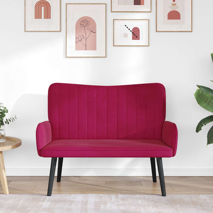 2-sits soffa Vinröd 115 x 61 x 87 cm Sammet (V)