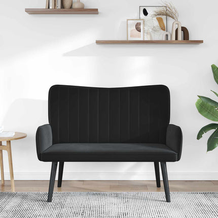 2-sits soffa Svart 115 x 61 x 87 cm Sammet (V)