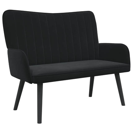 2-sits soffa Svart 115 x 61 x 87 cm Sammet (V)
