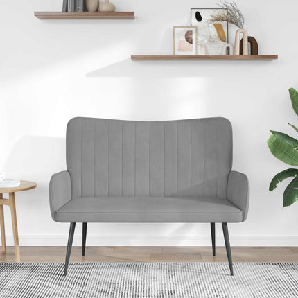 2-sits soffa Ljusgrå 115 x 61 x 87 cm Sammet (V)
