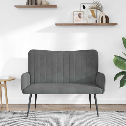 2-sits soffa Mörkgrå 115 x 61 x 87 cm Sammet (V)