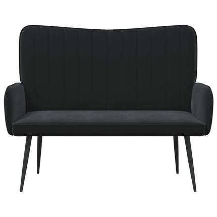 2-sits soffa Svart 115 x 61 x 87 cm Sammet (V)