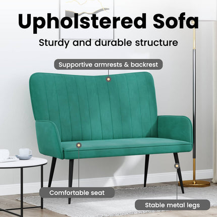 2-sits soffa Turkos 115 x 61 x 87 cm Sammet