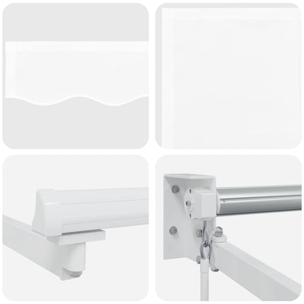 Utdragbar markis Vit 3 x 2 m 100% Polyester och Aluminium