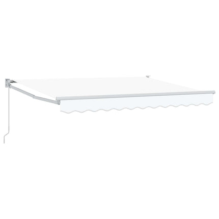 Utdragbar markis Vit 3,5 x 2 m 100% Polyester och Aluminium