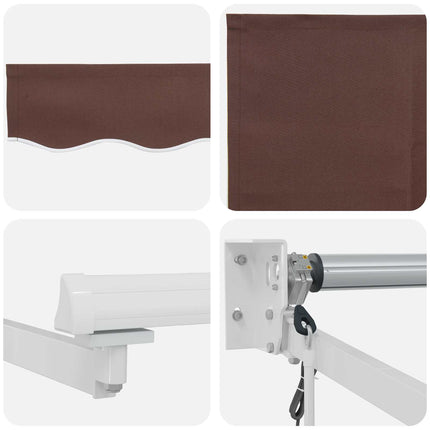 Markis Brun 3 x 2 m Polyester och metall