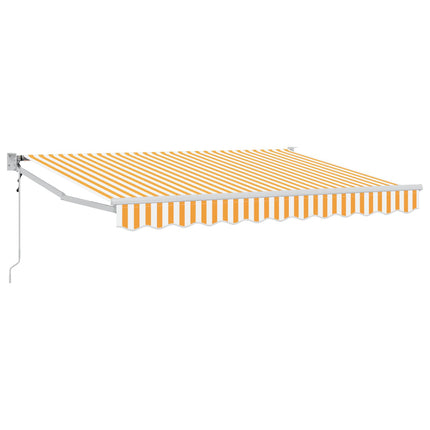 Utdragbar markis Gul och Vit 3,5 x 2 m Polyester och metall