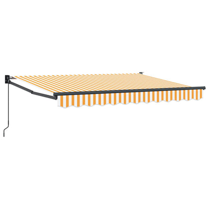 Utdragbar markis Gul och vit 3 x 2 m