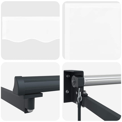Utdragbar markis Vit 3 x 2 m 100% Polyester och Aluminium
