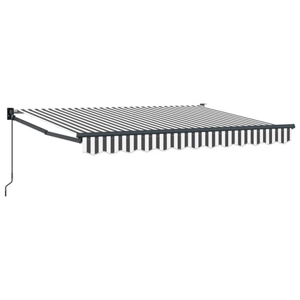Utdragbar markis Antracit och vitt 3,5 x 2 m