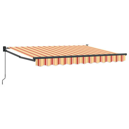 Utdragbar markis Gul, Orange och Vit 3,5 x 2 m