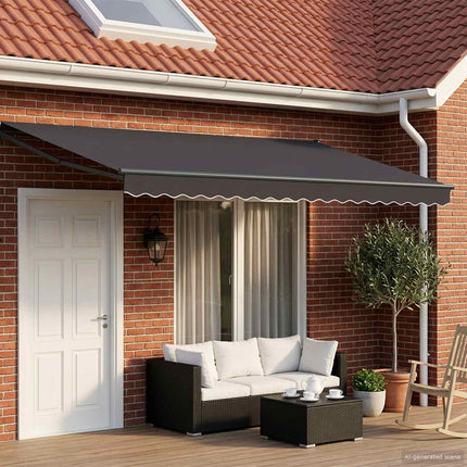 Utdragbar markis Antracit 4 x 2 m 100% Polyester och Aluminium