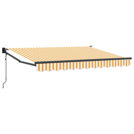 Utdragbar markis Gul och Vit 3 x 2 m Polyester och metall