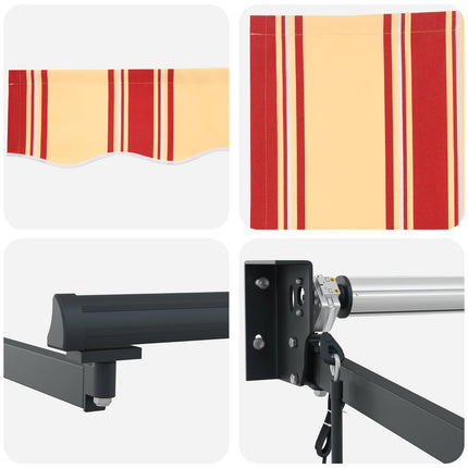 Markis Gul, Orange och Vit 3 x 2 m Polyester och metall