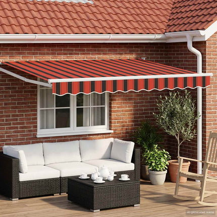 Manuell utdragbar markis med LED-lampor 3 x 2 m