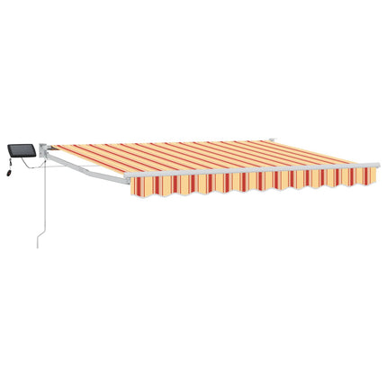 Manuell utdragbar markis med LED-lampor Flerfärgsdesign 3 x 2 m
