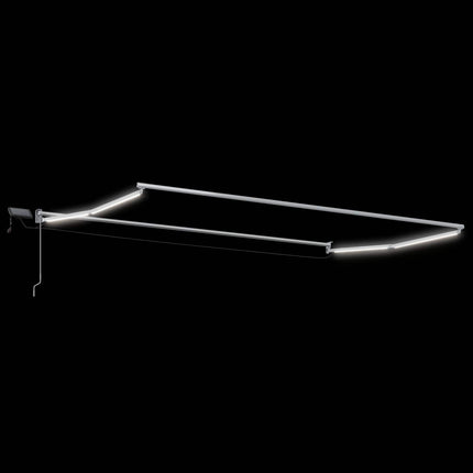 Manuell utdragbar markis med LED-lampor Flerfärgsdesign 4 x 2 m