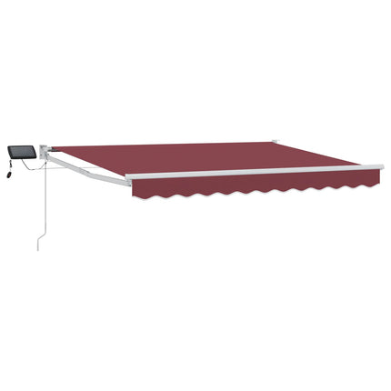 Manuell utdragbar markis med LED-lampor 3 x 2,5 m