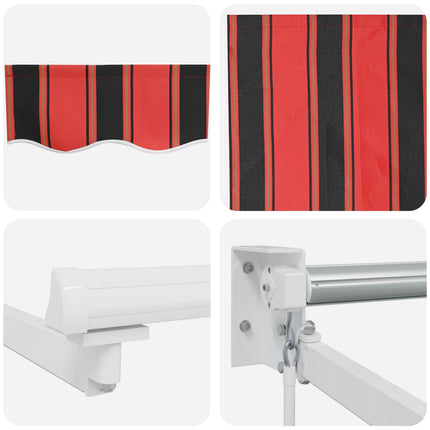 Manuell utdragbar markis med LED-lampor 3,5 x 2,5 m