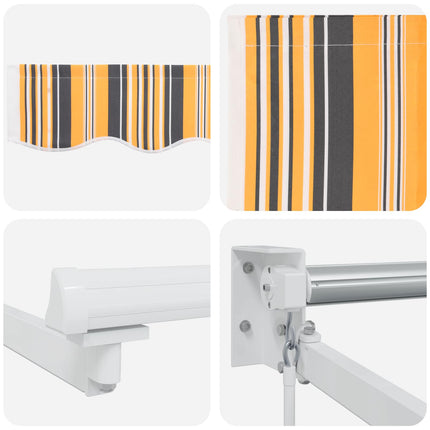 Manuell utdragbar markis med LED-lampor 3,5 x 2,5 m