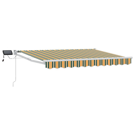 Manuell utdragbar markis med LED-lampor 3,5 x 2,5 m