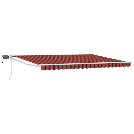 Manuell utdragbar markis med LED-lampor 4 × 3 m