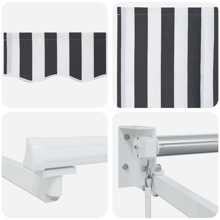 Manuell utdragbar markis med LED-lampor 4 × 3 m