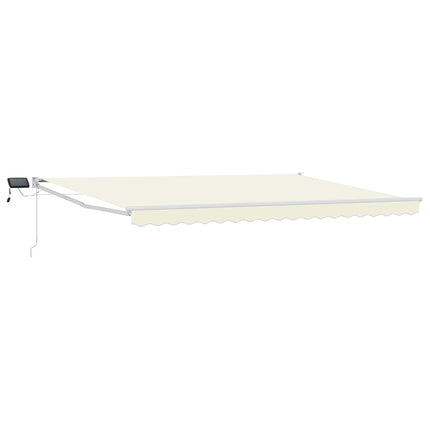 Manuell utdragbar markis med LED-lampor 4,5 × 3 m
