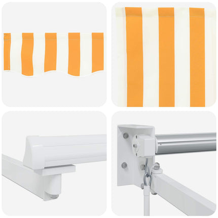 Manuell utdragbar markis med LED-lampor 4,5 × 3 m