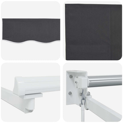 Manuell utdragbar markis med LED-lampor 4,5 × 3 m