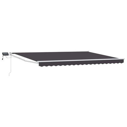 Manuell utdragbar markis med LED-lampor 4,5 × 3 m
