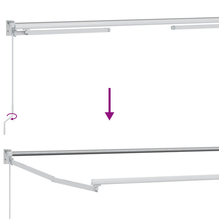 Manuell utdragbar markis med LED-lampor 4,5 × 3 m
